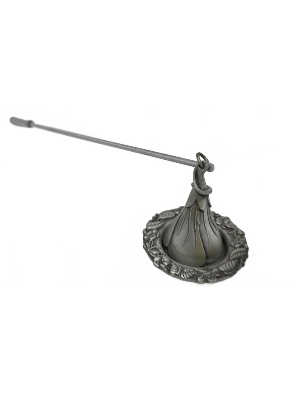 Carson Pewter Candle Snuffer with Base Floral Lily Hallmarked 1990s Candle Mark - Picture 2 of 7